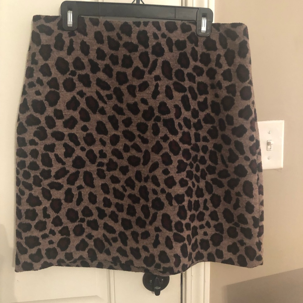 Ann Taylor wool leopard skirt